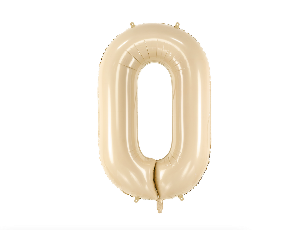 Cream Foil Number Balloon