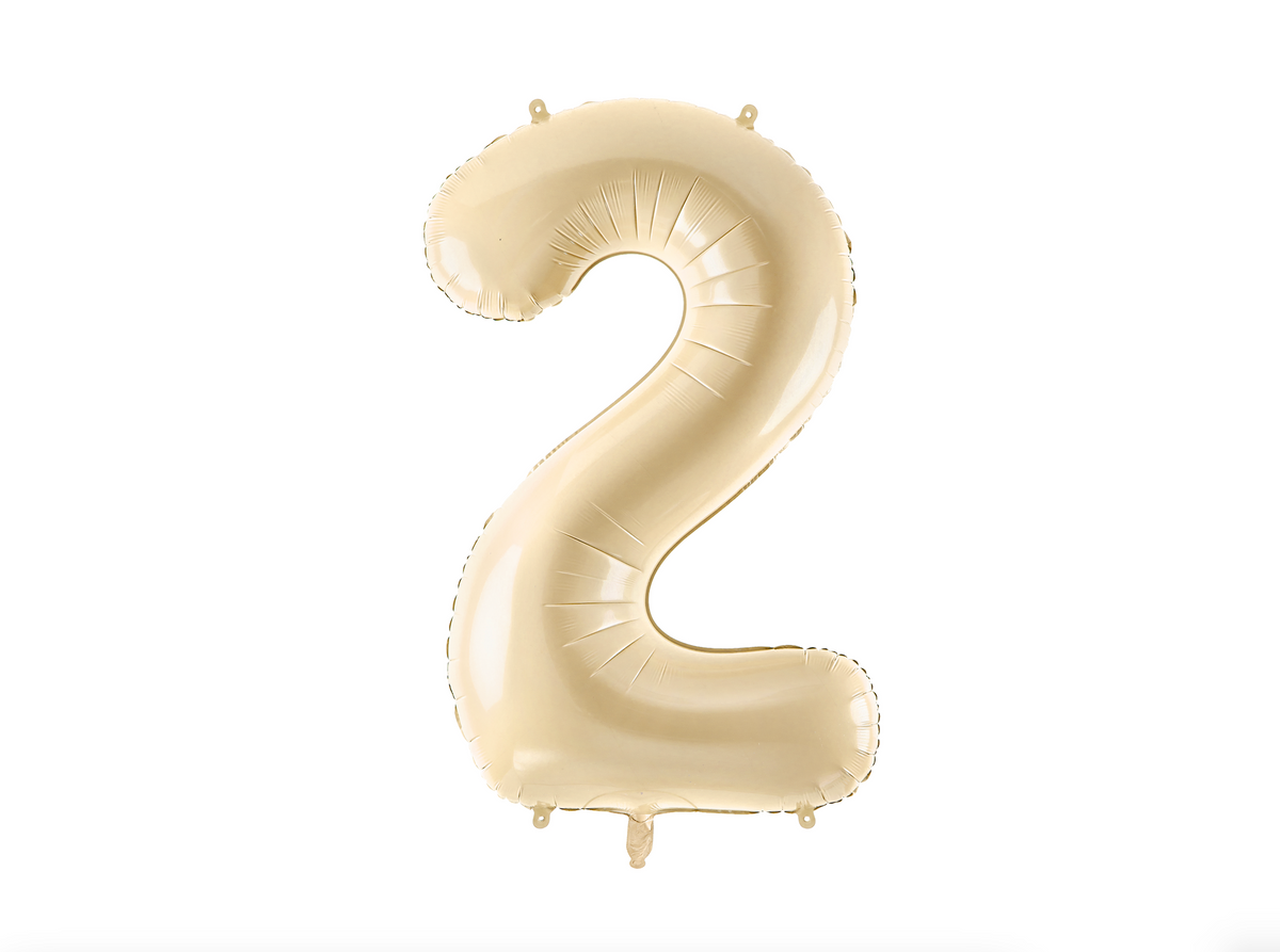 Cream Foil Number Balloon