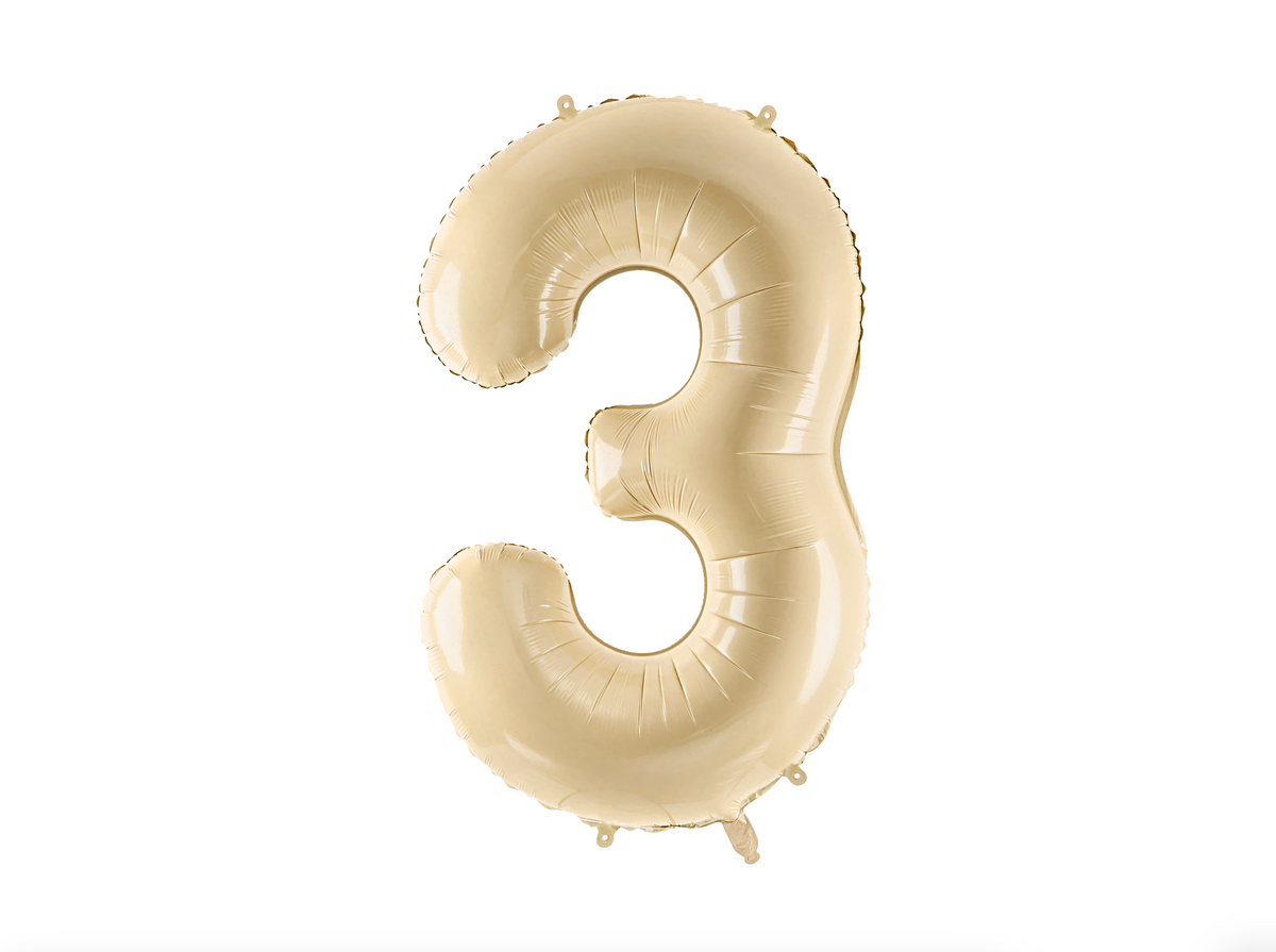 Cream Foil Number Balloon