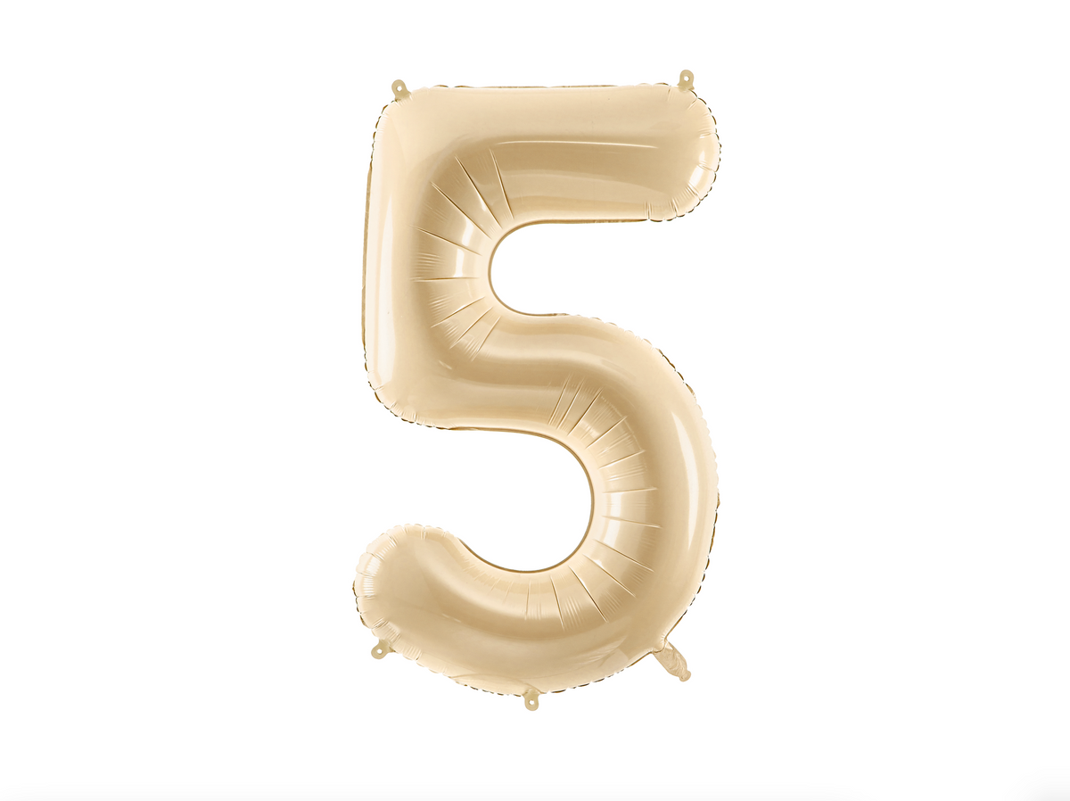 Cream Foil Number Balloon