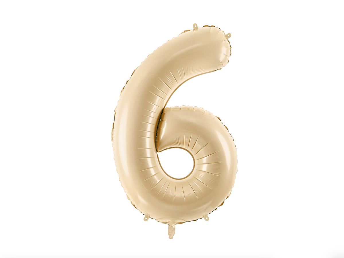 Beige Foil Number Balloon