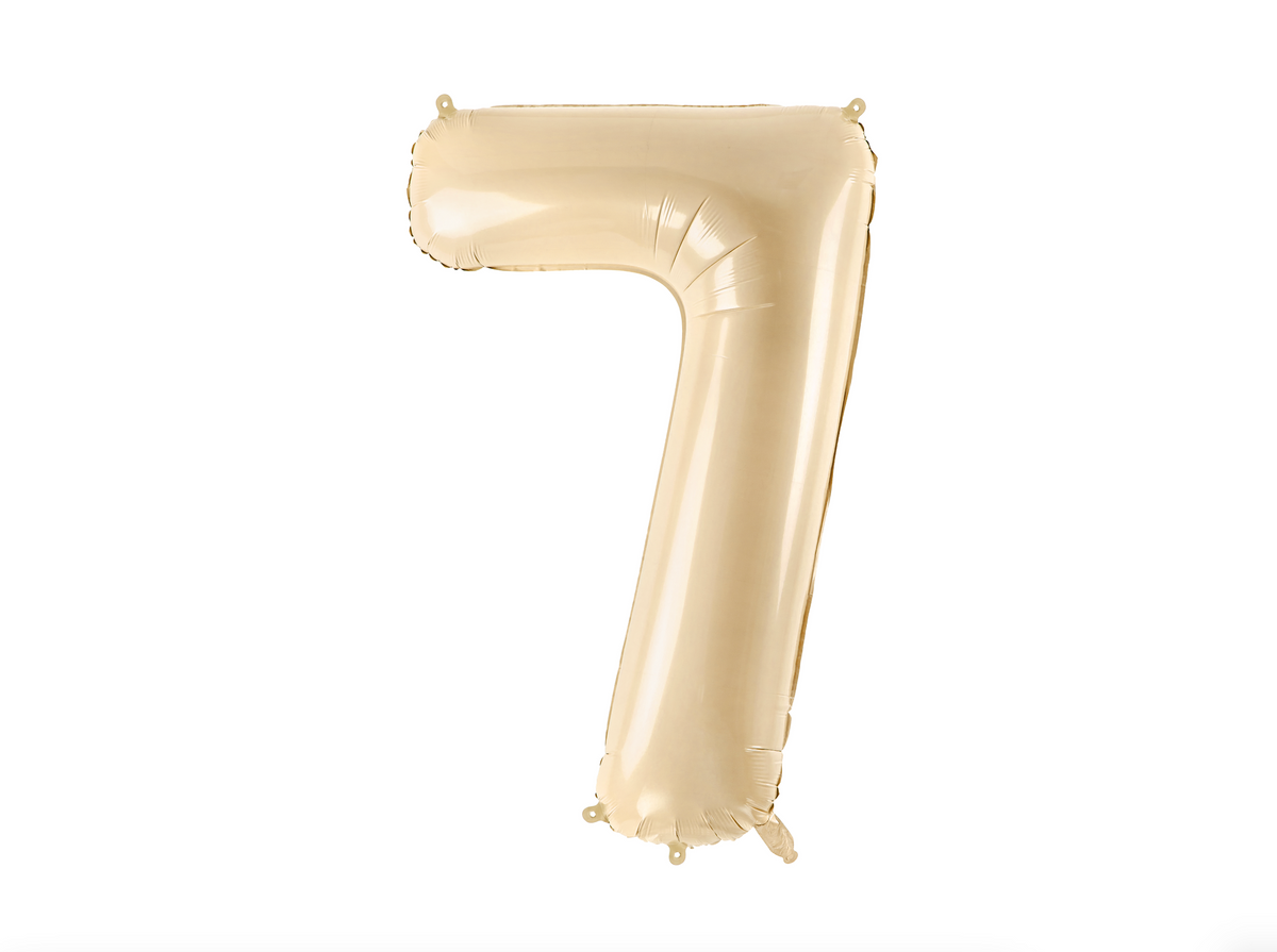 Beige Foil Number Balloon