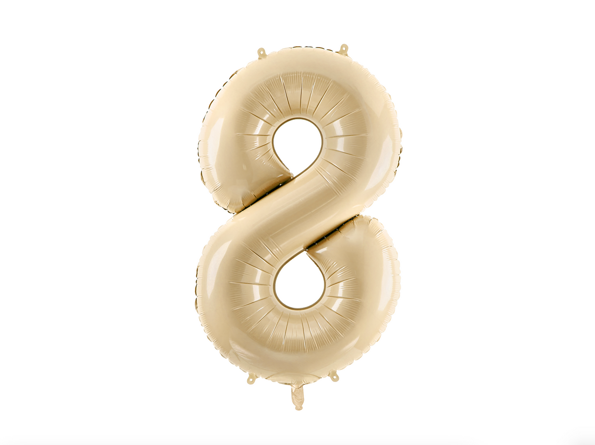 Beige Foil Number Balloon