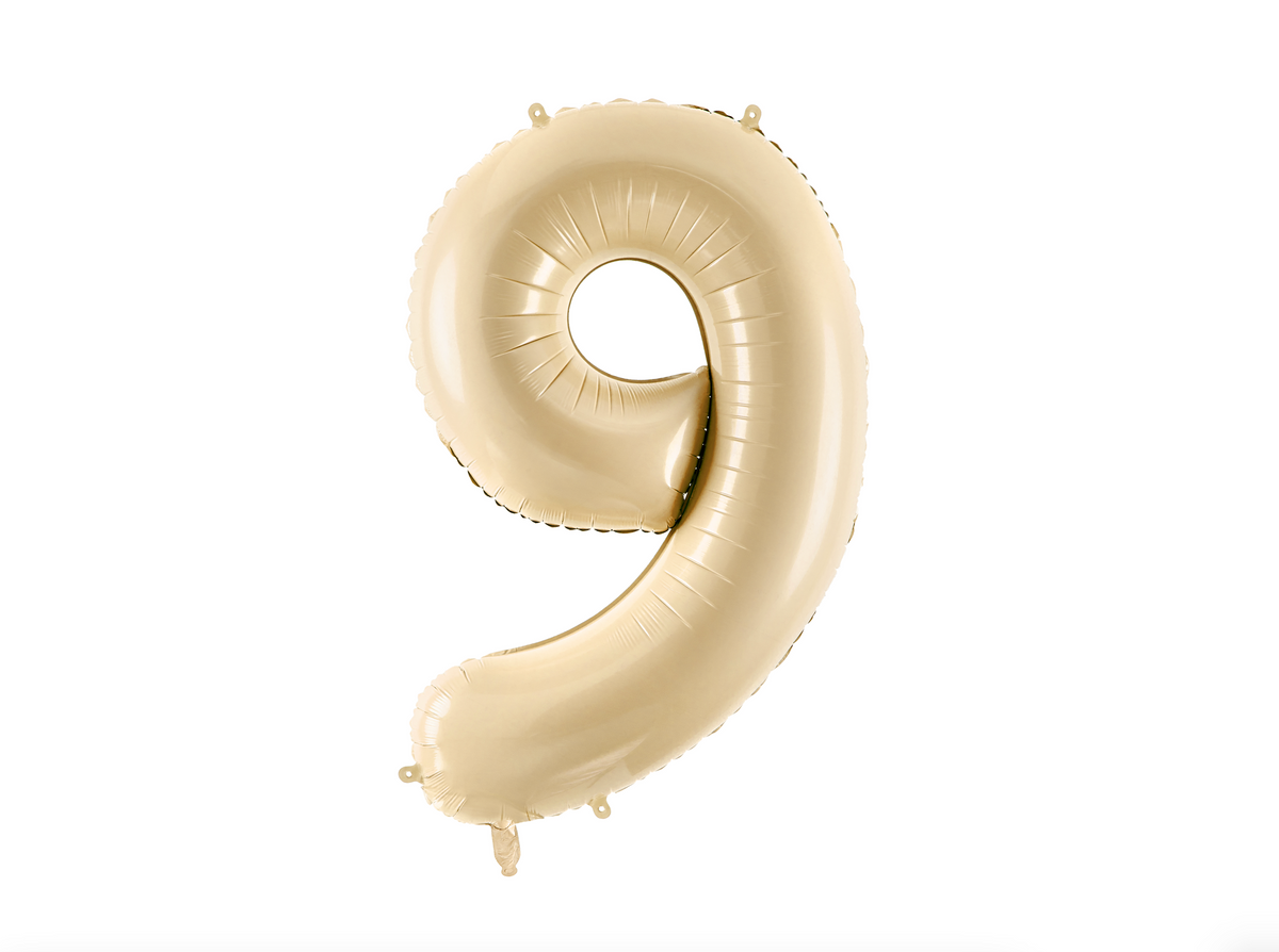 Beige Foil Number Balloon