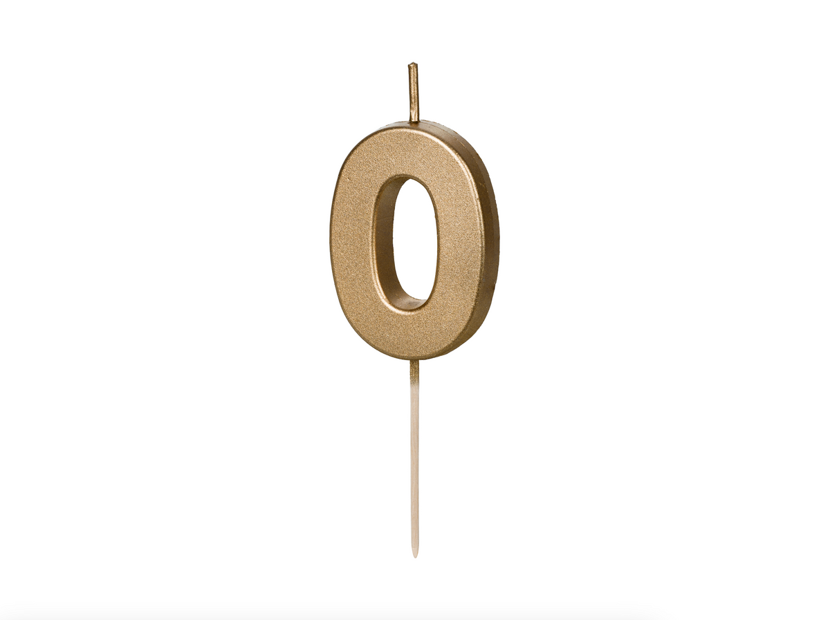 Gold Number Birthday Candle