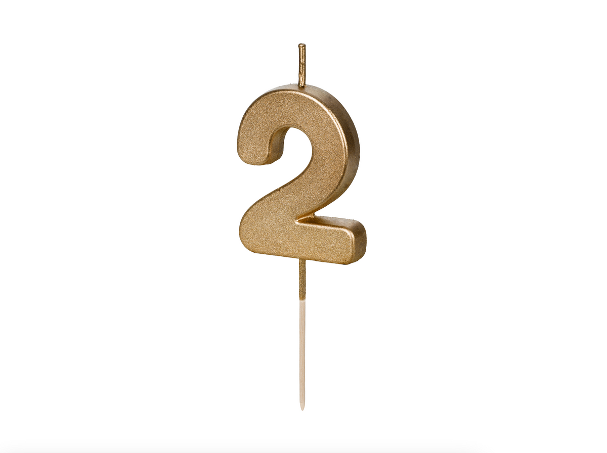 Gold Number Birthday Candle