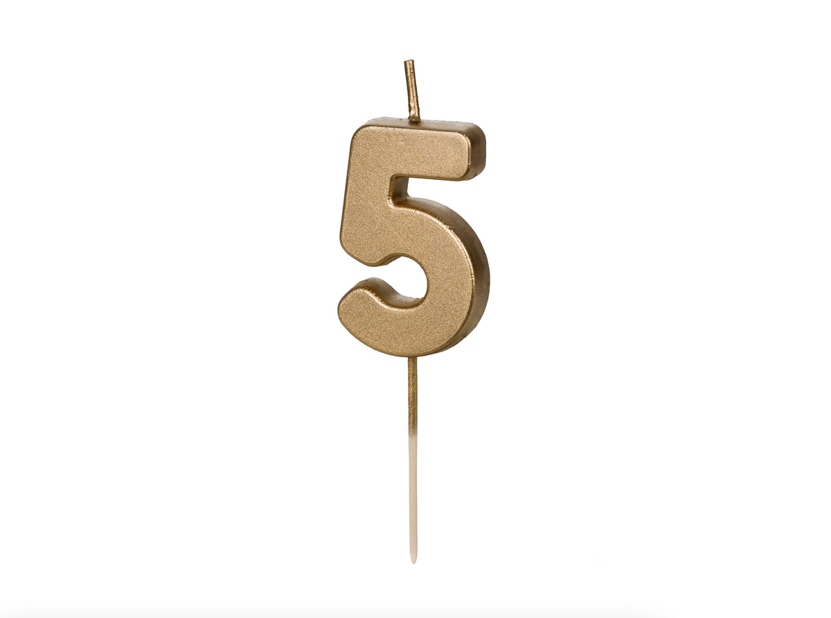 Gold Number Birthday Candle