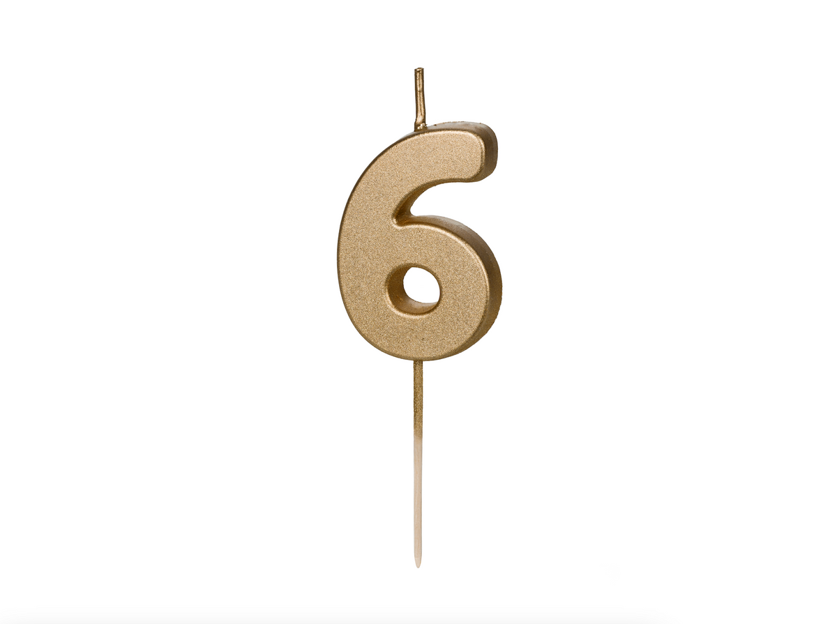 Gold Number Birthday Candle