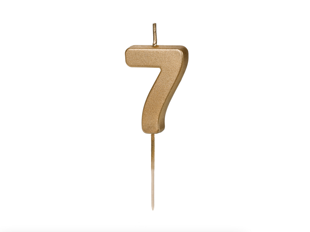 Gold Number Birthday Candle