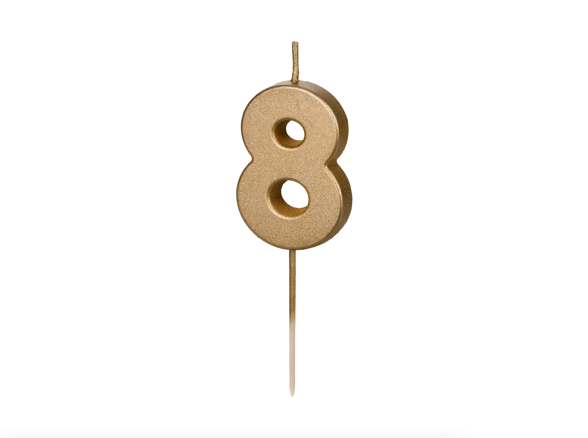 Gold Number Birthday Candle
