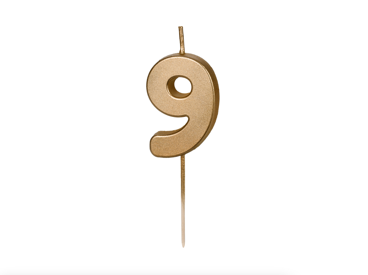 Gold Number Birthday Candle