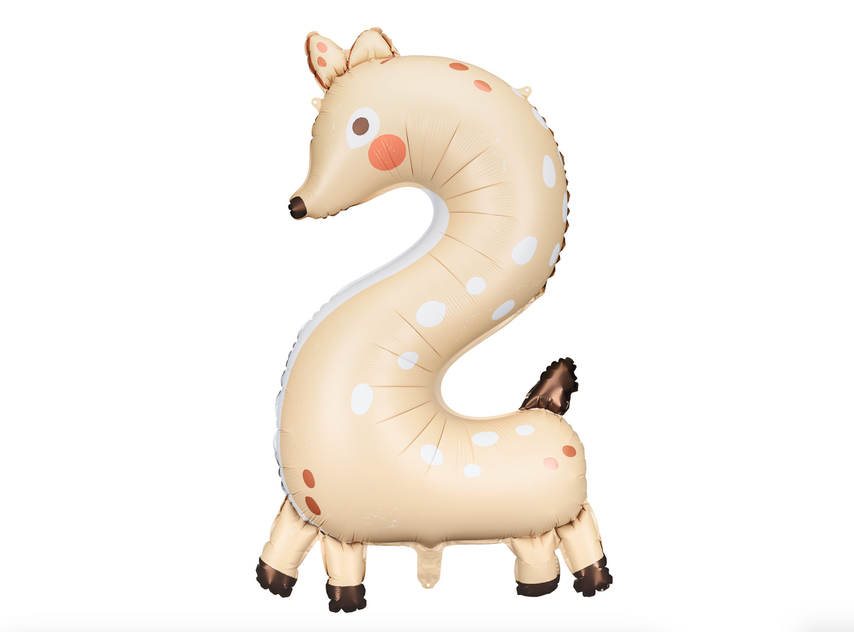 Animal Print Number Foil Balloon