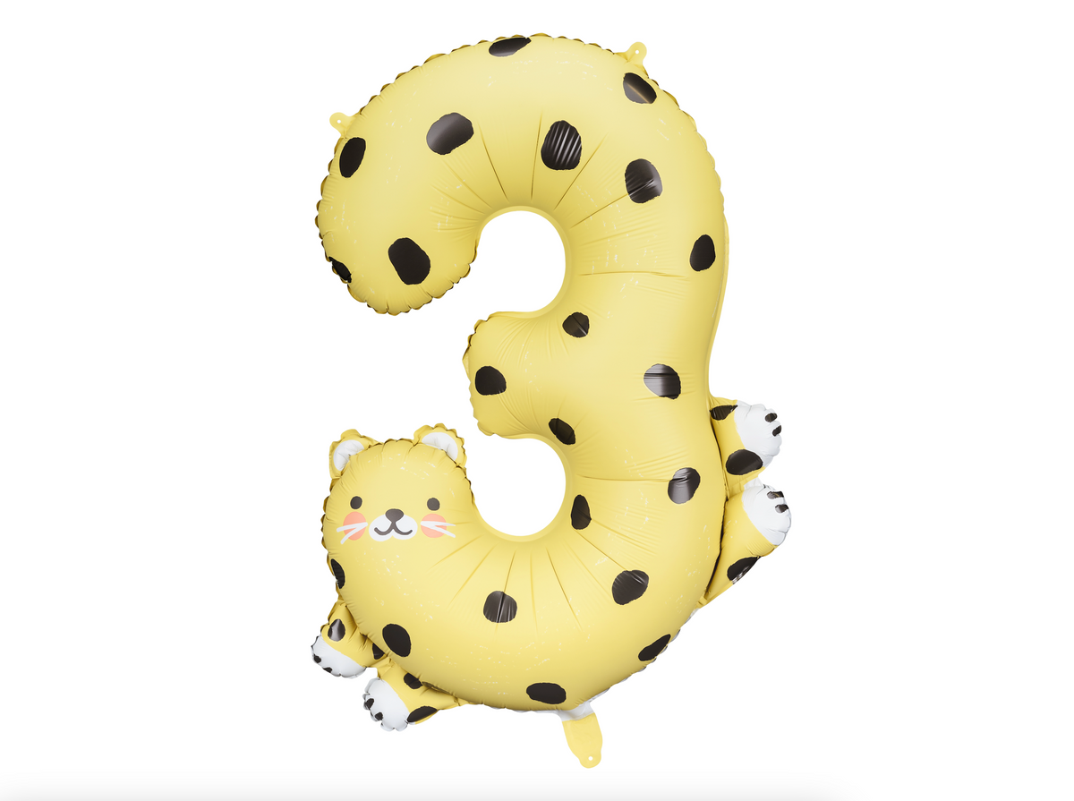 Animal Print Number Foil Balloon
