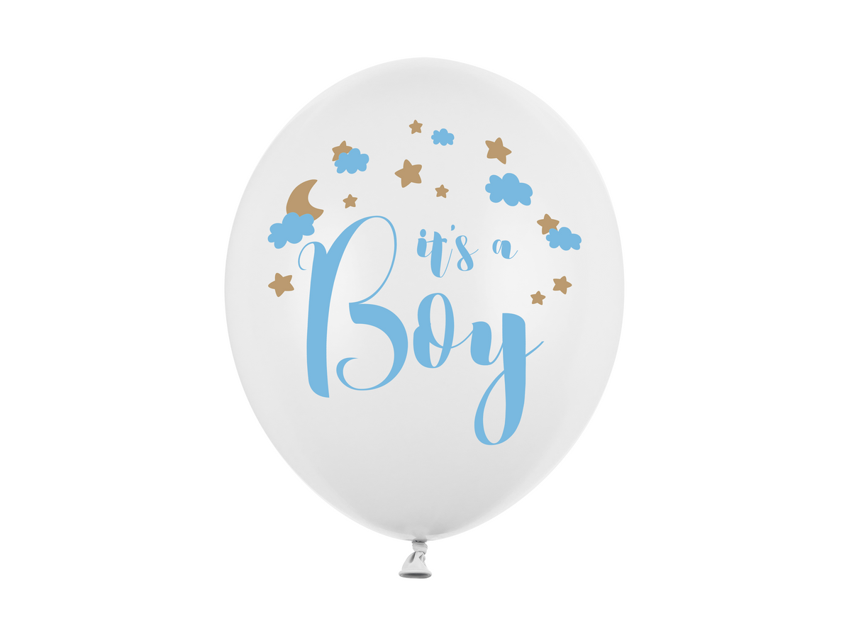 It&#39;s a Boy White Latex Balloons