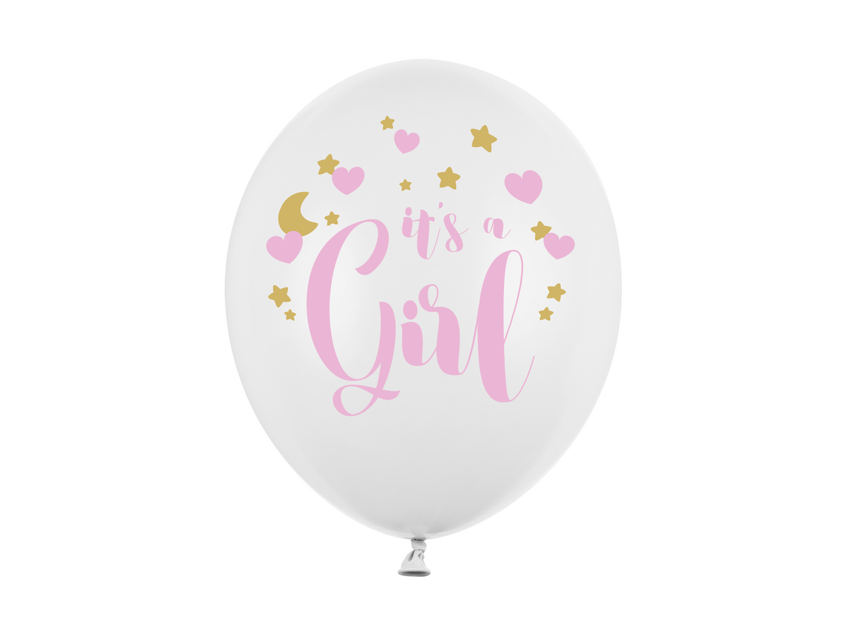 It&#39;s a Girl White Latex Balloons 