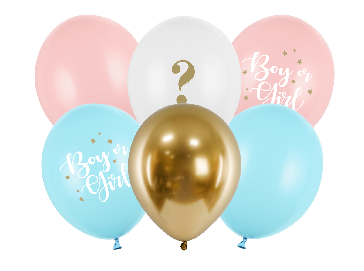 Boy or Girl Gender Reveal Latex Balloon Bouquet 