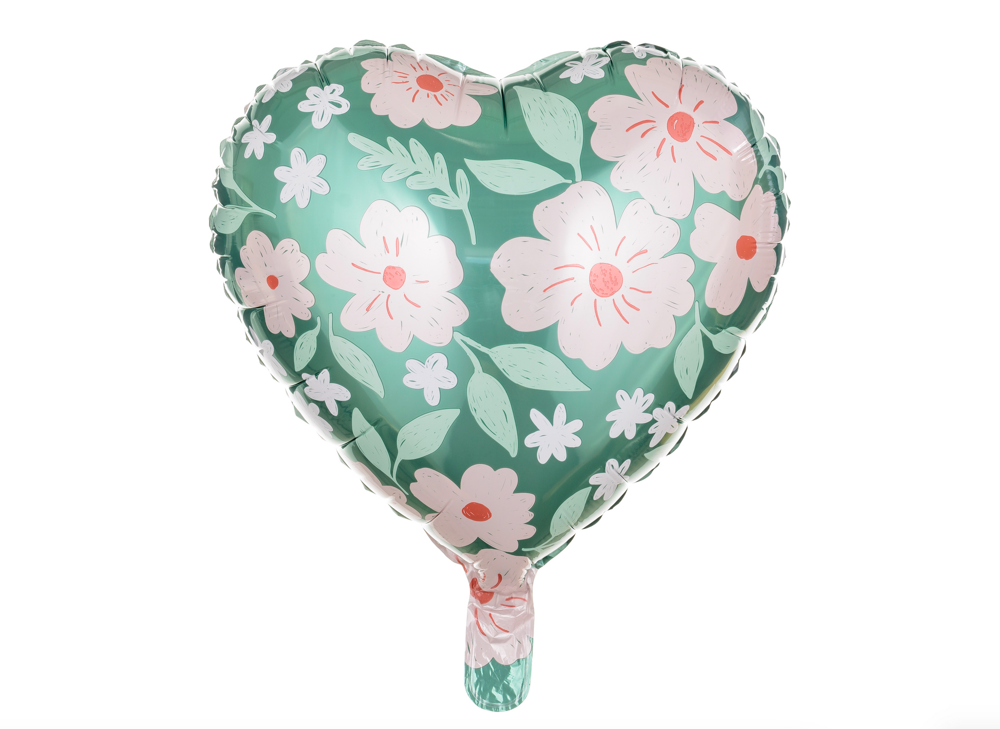 Green Floral Heart Balloon