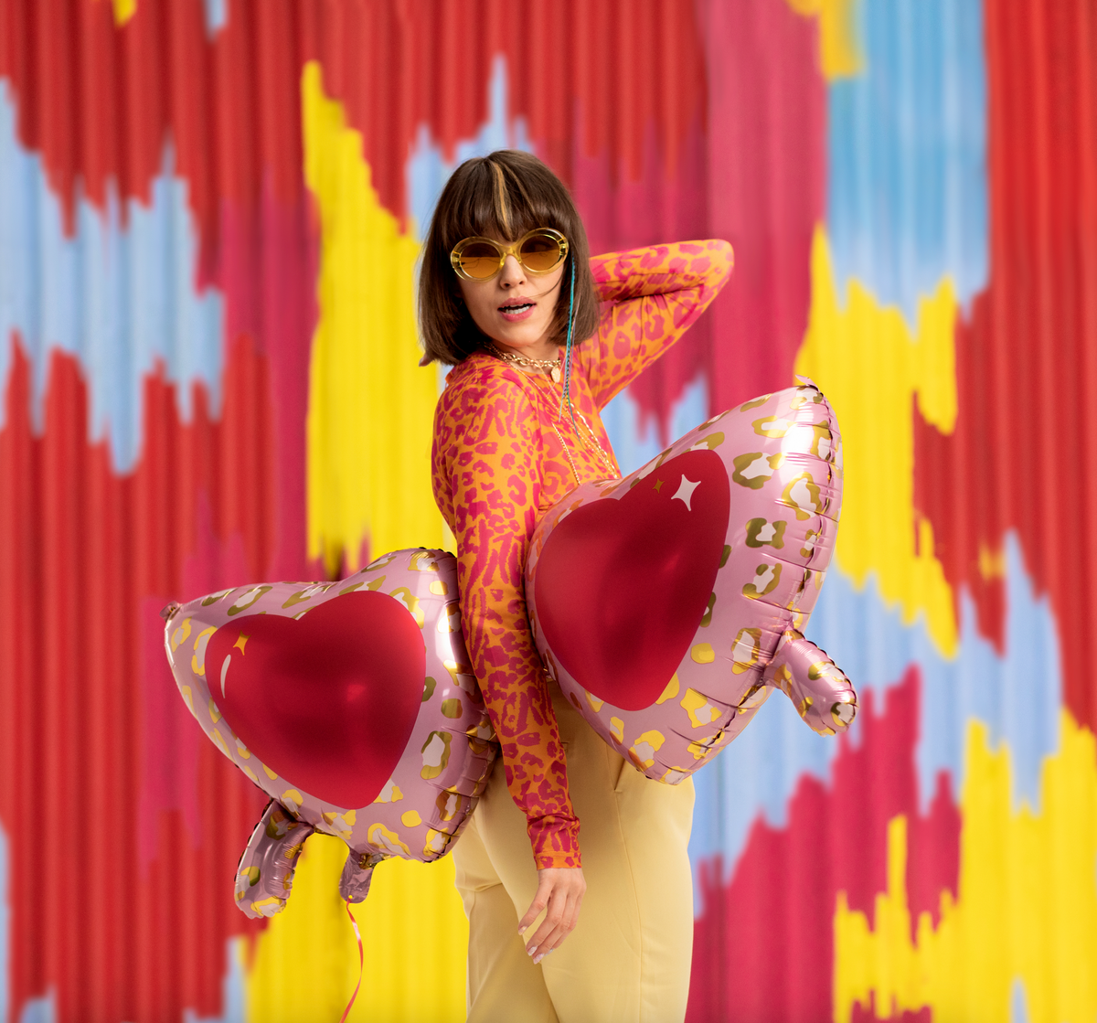 Pink Heart Sunglass Balloon