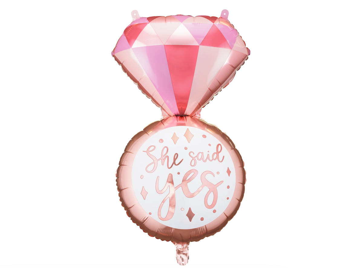 She Said Yes Engagement Ring Balloon