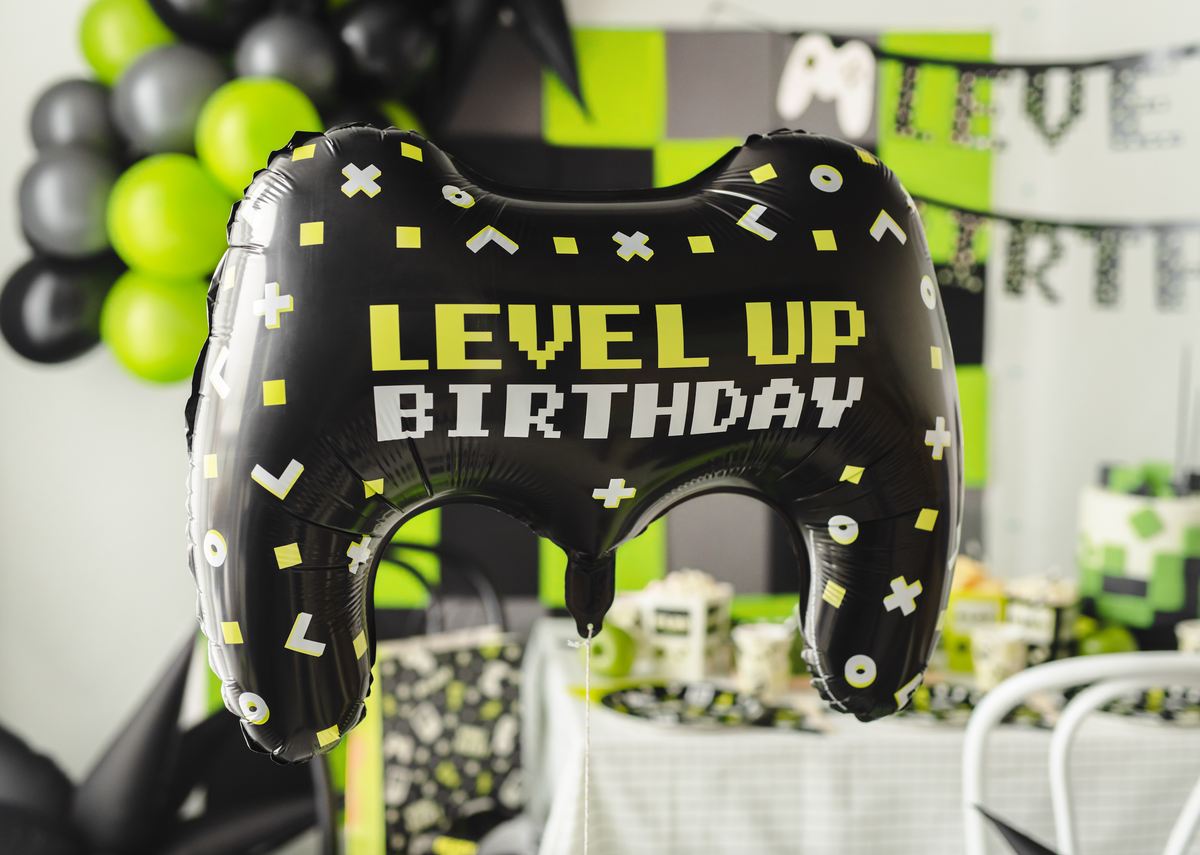 Level Up Birthday Controller Foil Balloon