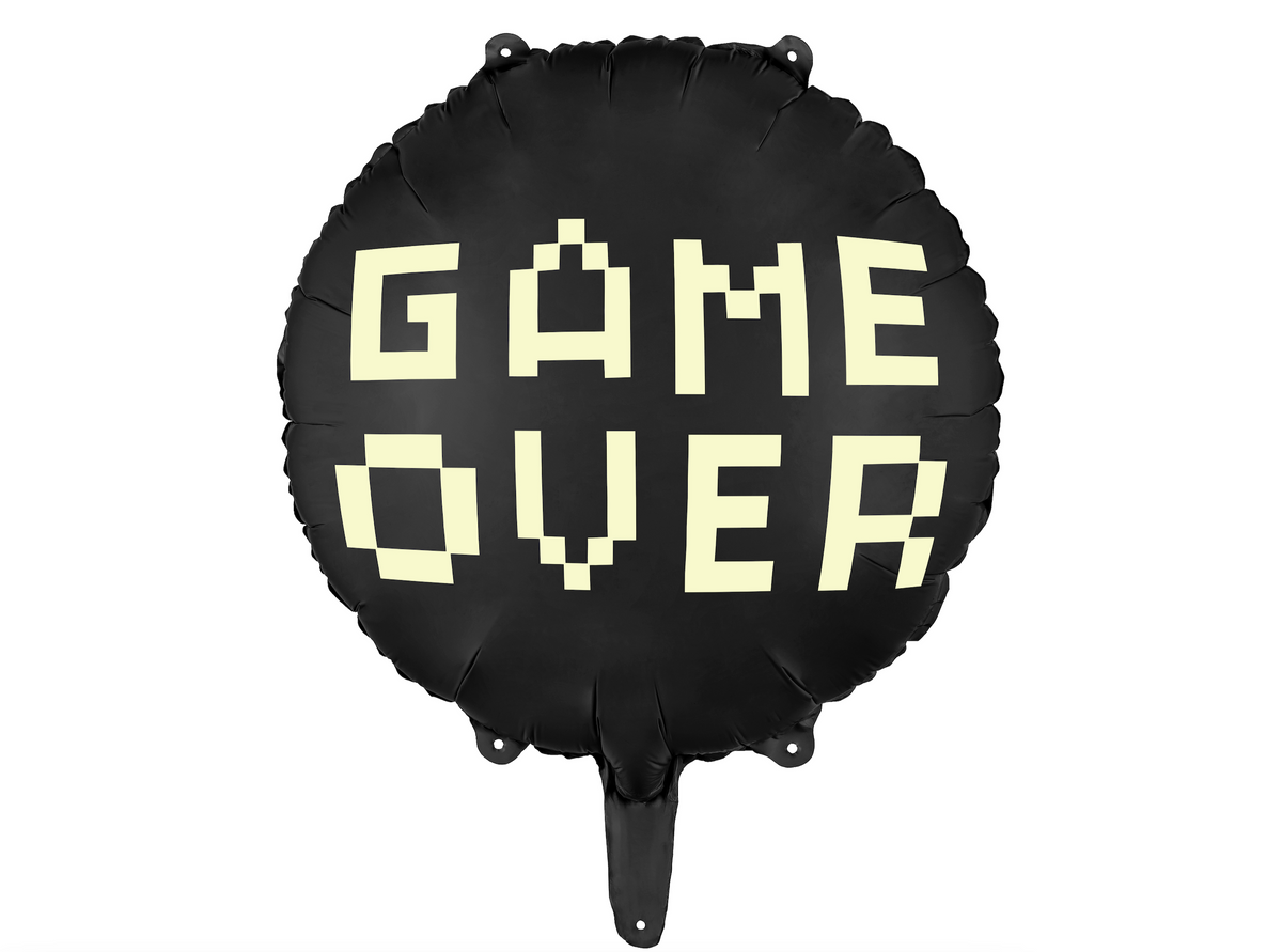 Game Over Black Foil Balloon