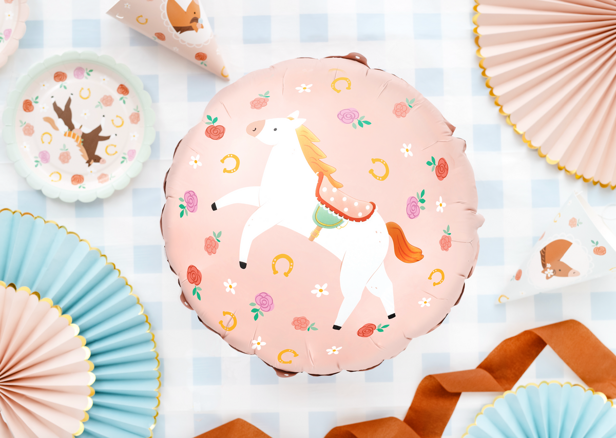 Pink Horse Print Foil Balloon