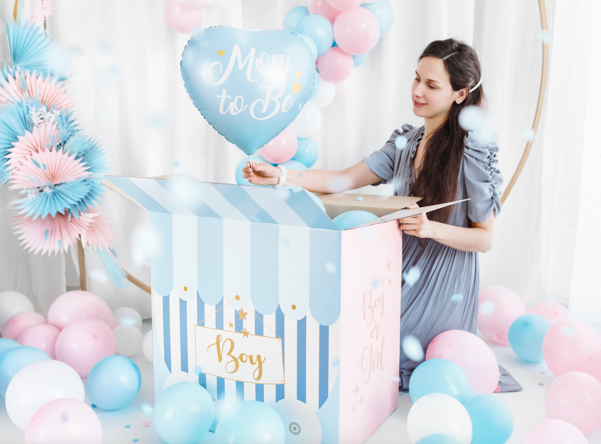 Mom to Be Blue Heart Foil Balloon
