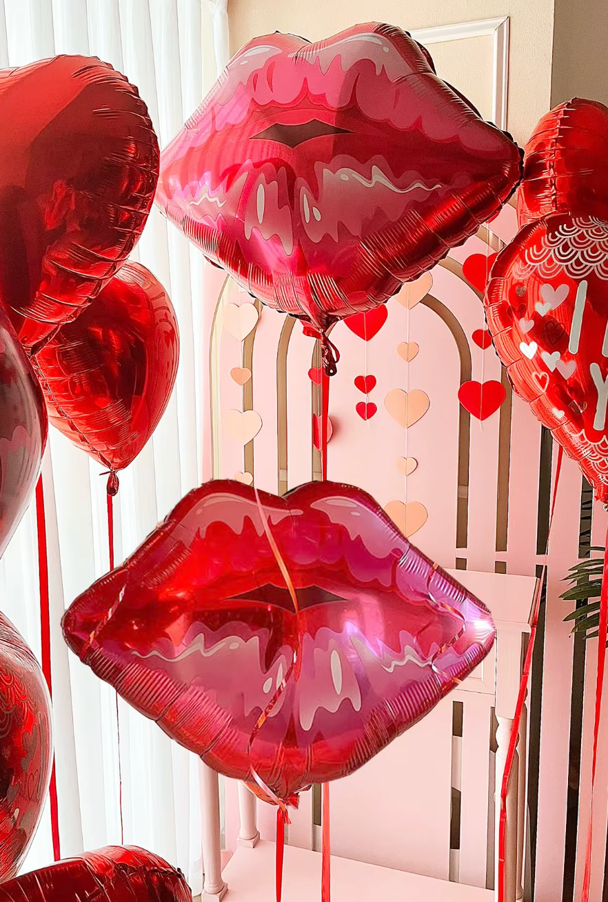 Red Lip Foil Balloon