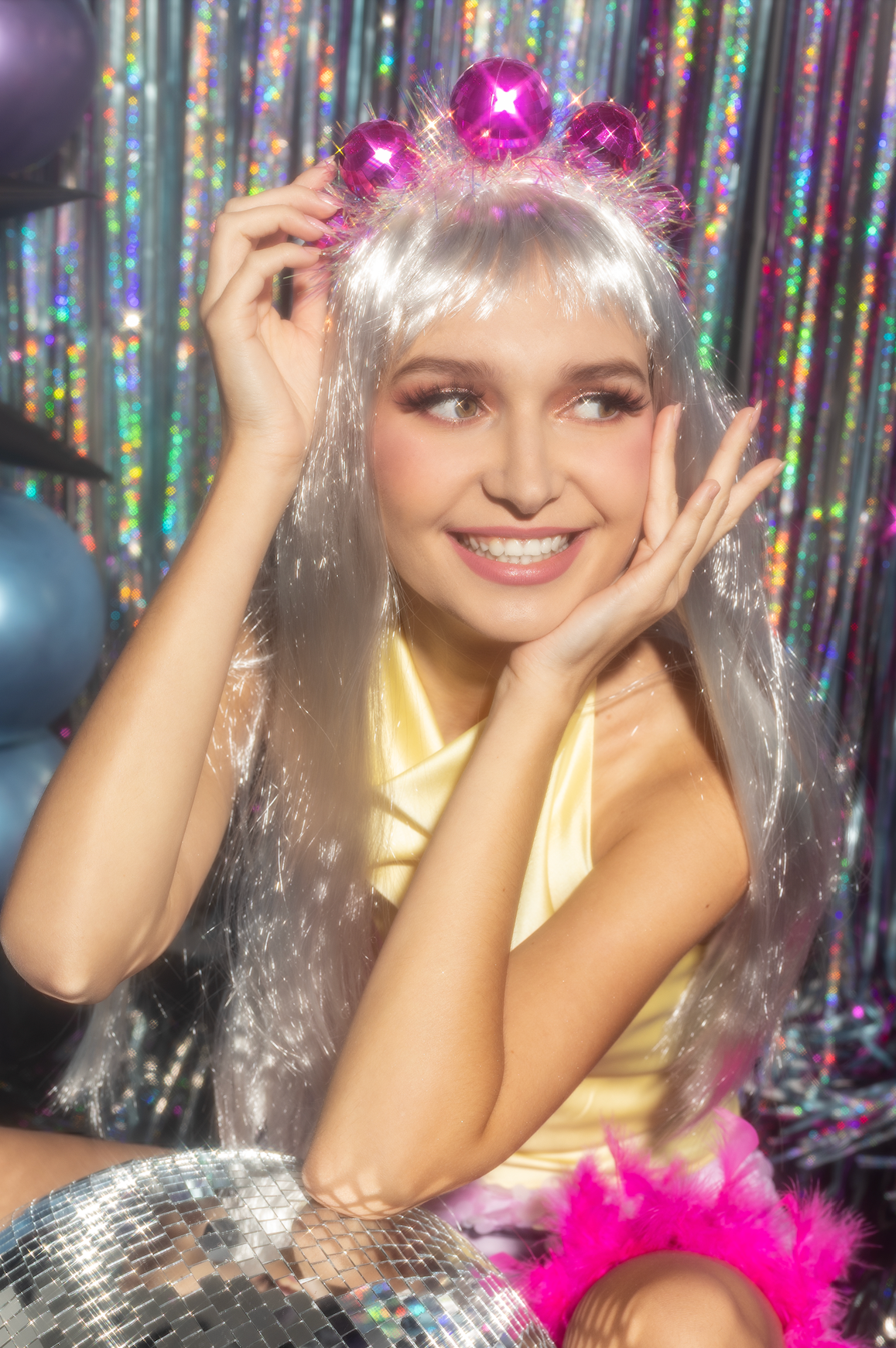 Pink Disco Ball Headband