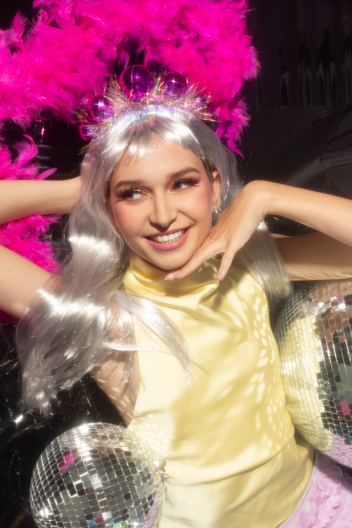 Pink Disco Ball Headband