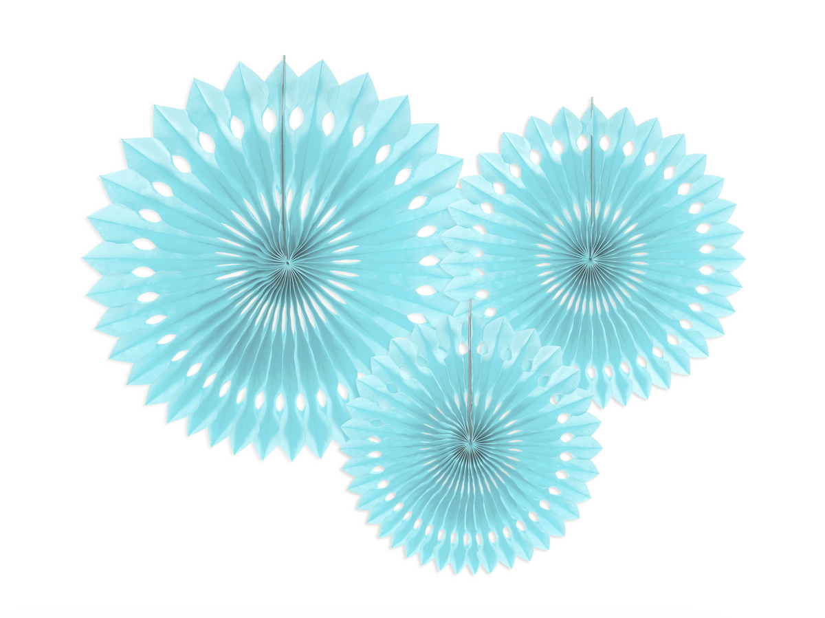 Light Blue Decorative Tissue Rosettes