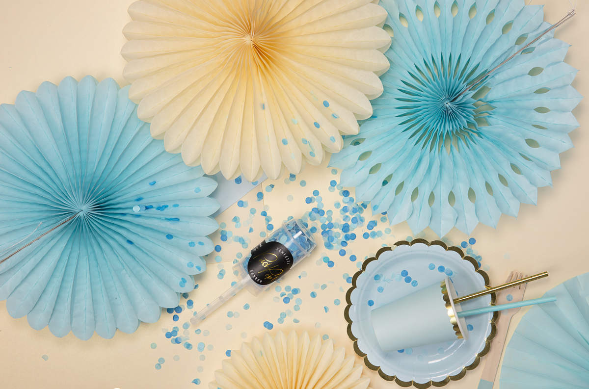 Light Blue Decorative Tissue Rosettes