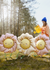 Light Beige Walking Flower Foil Balloon
