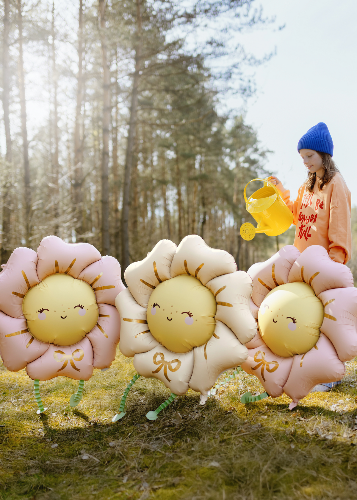 Blush Pink Walking Flower Foil Balloon