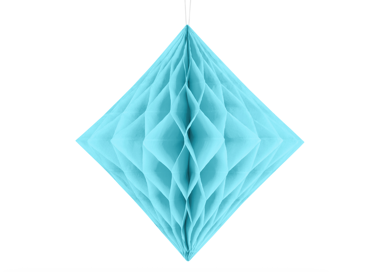 Large Sky Blue Honeycomb Diamond Decoration