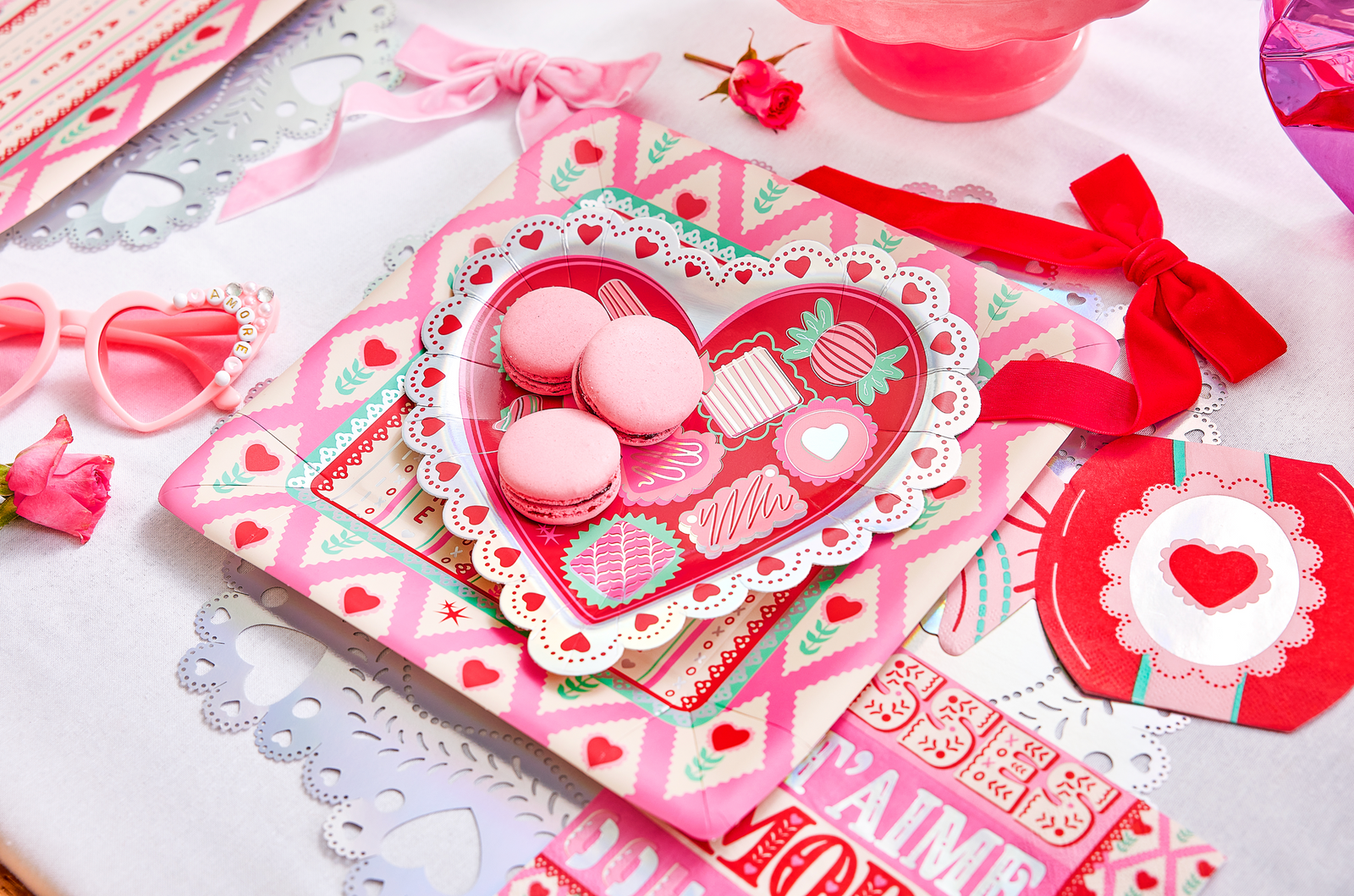 Festive Heart Dessert Plates