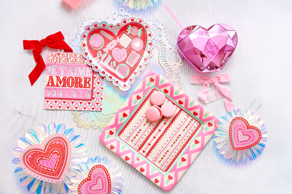 Festive Heart Dessert Plates
