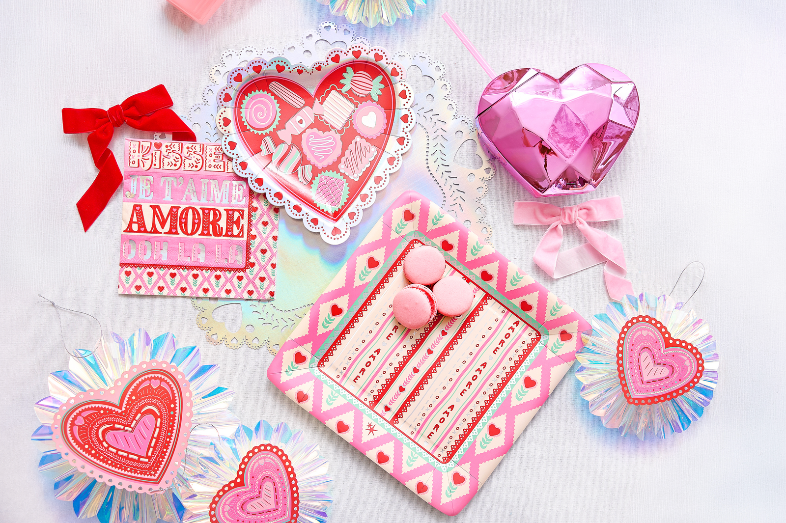 Festive Heart Dessert Plates