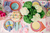 Rainbow Ric Rac Dessert Plates