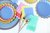 Rainbow Ric Rac Dessert Plates