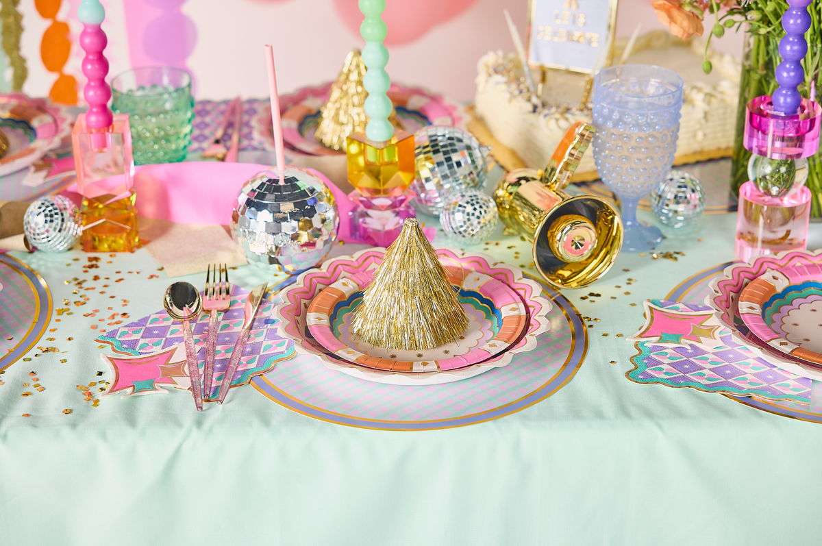 Mini Gold Fringe Party Hats