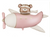 Bear in Pink Airplane Foil Balloon