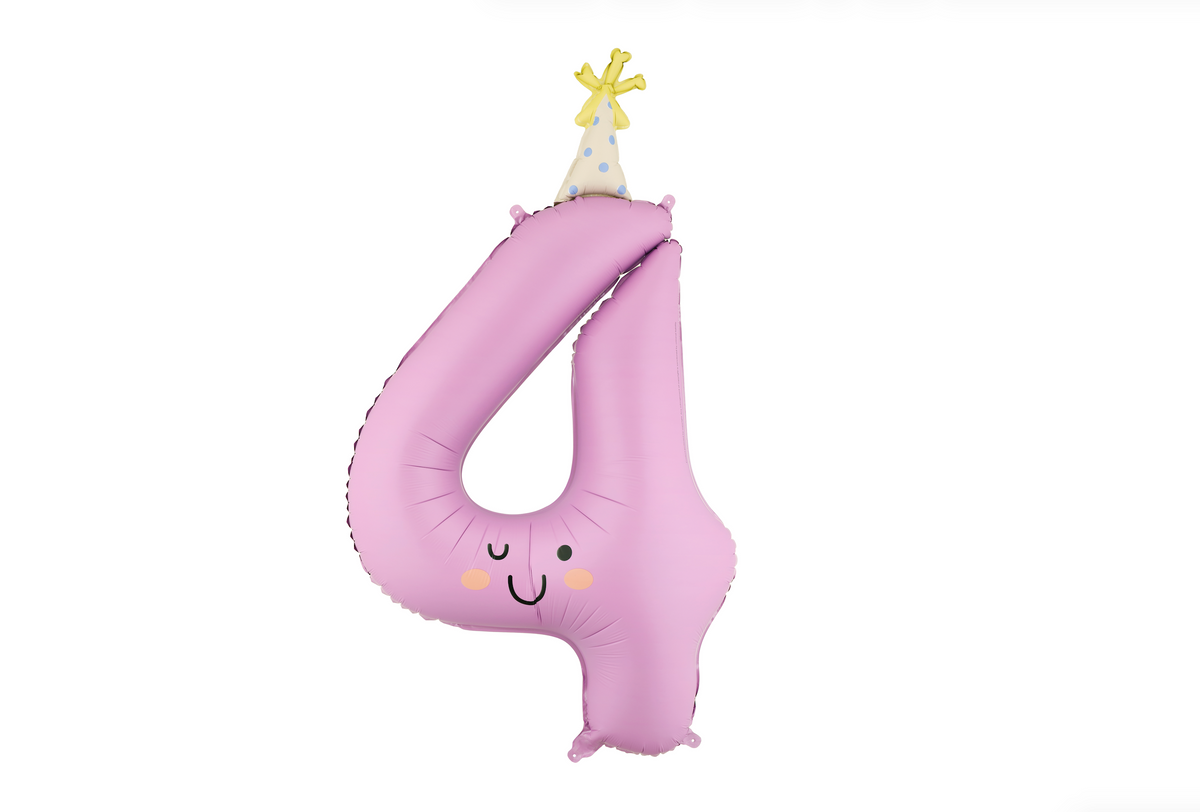 Colorful Party Hat Number Foil Balloons