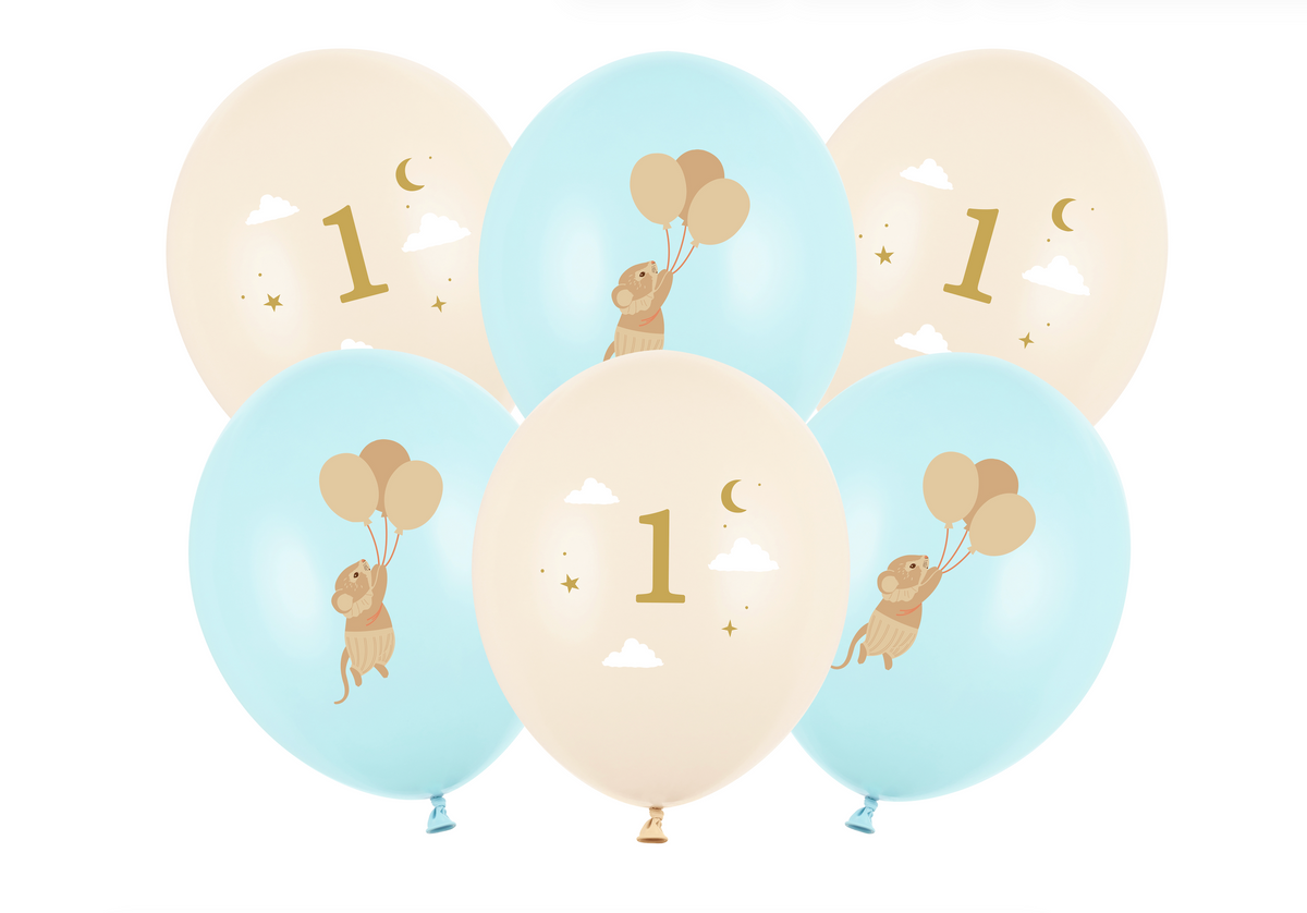 Light Blue Mouse 1st Birthday Balloons
