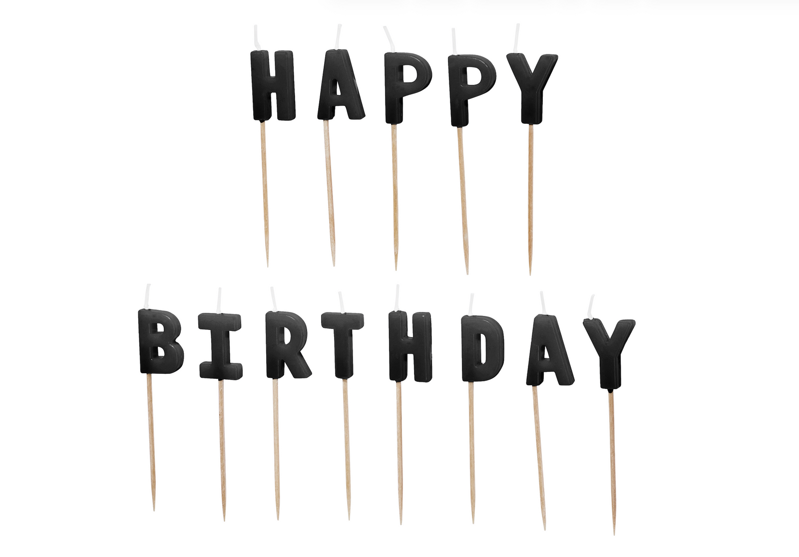 Black Happy Birthday Birthday Candles