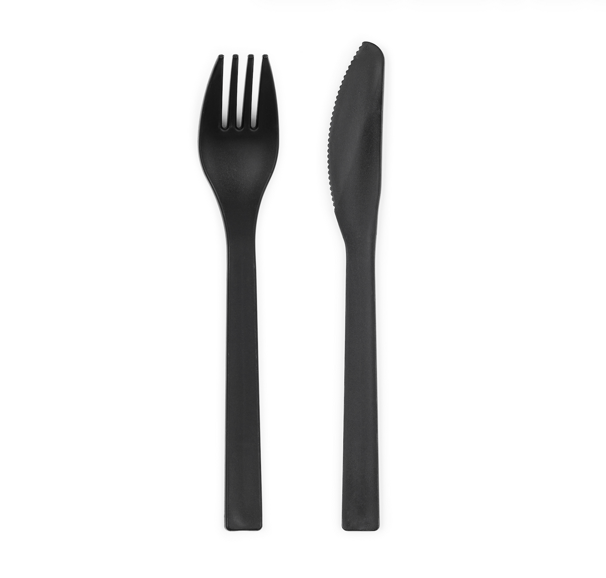 Black Plastic Cutlery Set