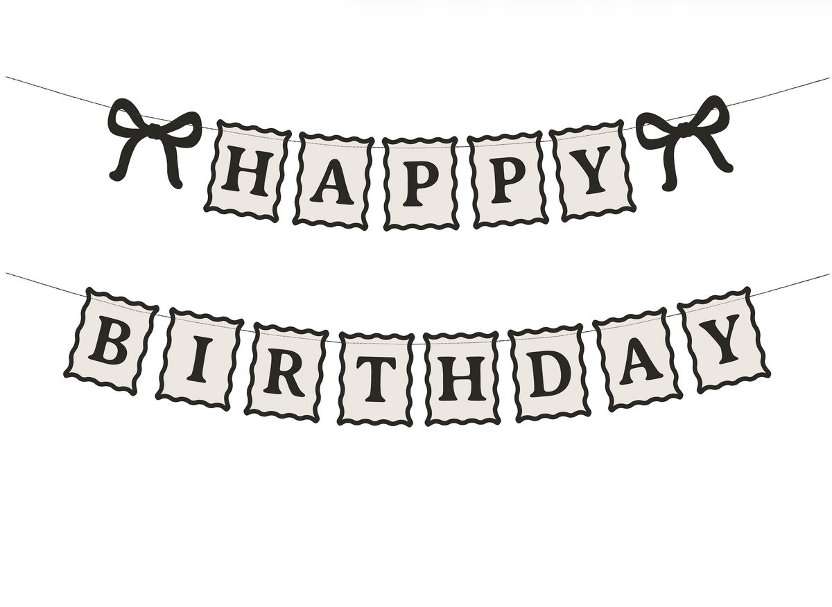 Happy Birthday Bows Banner