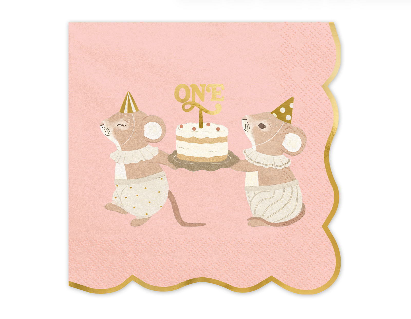 Pink One Mice Paper Napkins