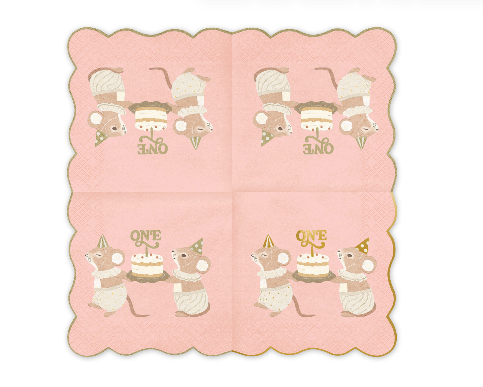 Pink One Mice Paper Napkins