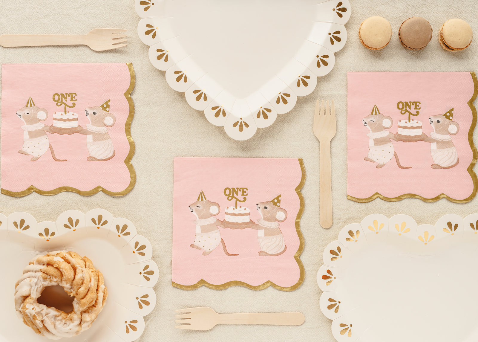 Pink One Mice Paper Napkins